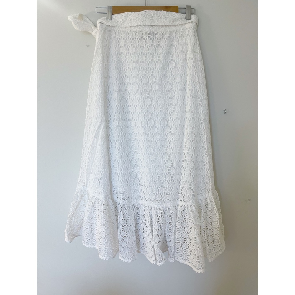Polo Ralph Lauren ~ Eyelet Midi Wrap Skirt in white - Picture 8 of 8